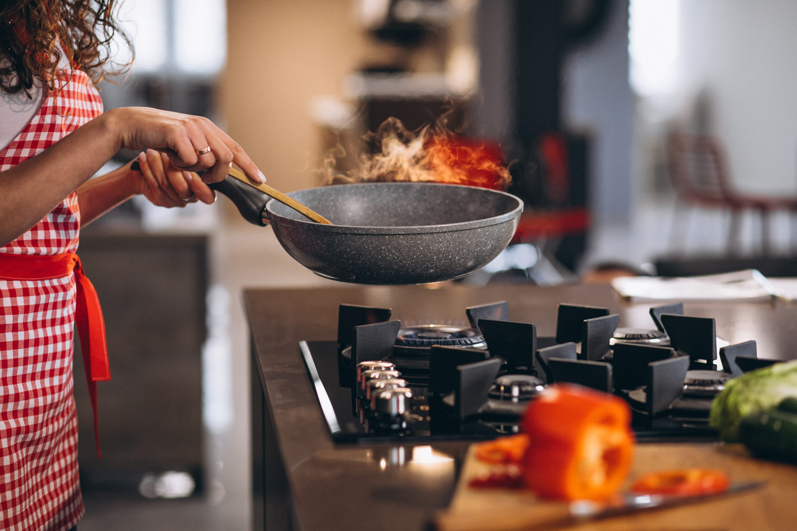 Chef cooking vegetables
